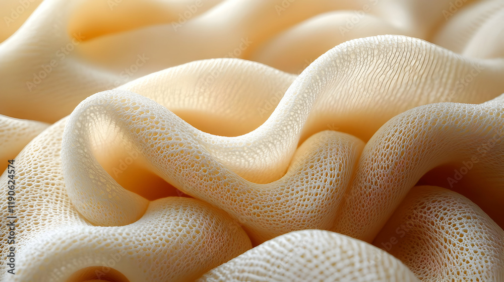 Abstract Beige Fabric Texture with Soft Waves and Subtle Light Abstract Beige Fabric Texture with Soft Waves and Subtle Light