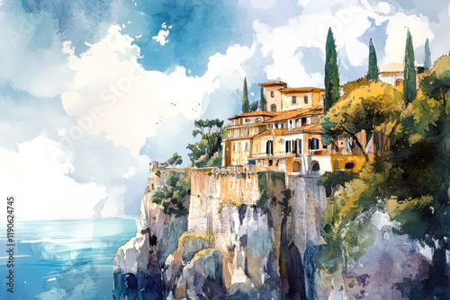 mediterranean impressions in watercolors