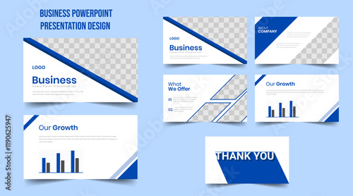 Powerpoint presentation templates set for business and real estate. Use for keynote presentation, brochure design, website slider, landing page, annual report, company profile, social media banner