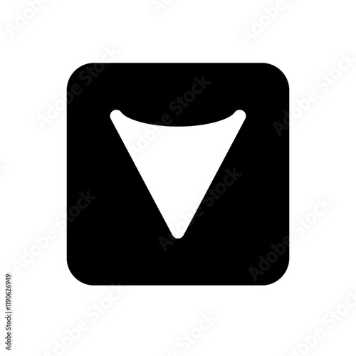 triangle Arrow pointing downward, symbolizing descent, decline, or direction towards the bottom.