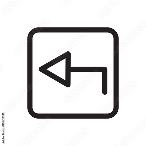 enter rectangle Arrow pointing to the left, symbolizing backward direction, return, or previous step.