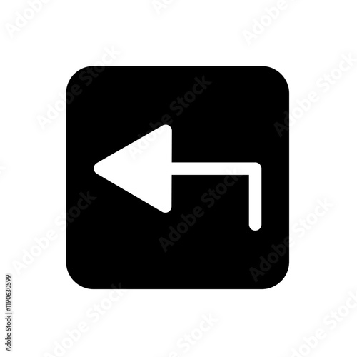 enter Arrow pointing to the left, symbolizing backward direction, return, or previous step.