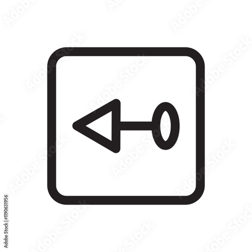 Arrow pointing to the left, symbolizing backward direction, return, or previous step.