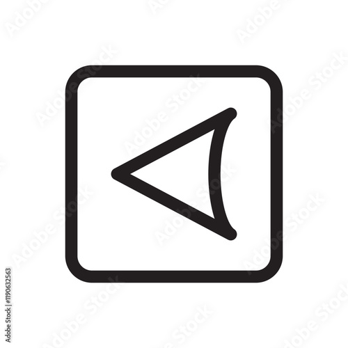 Arrow pointing to the left, symbolizing backward direction, return, or previous step.