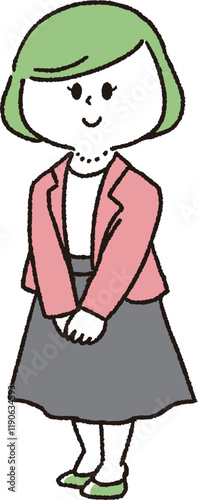 入学式に出席する女性