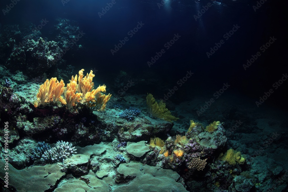 Fototapeta premium DSLR photo captures vibrant coral reef in dramatic detail