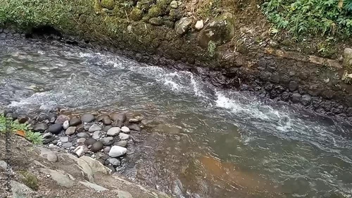 river in the forest. clean rivers for agricultural irigation needs in Central Java, Indonesia. for agricultural business and healthy lifestyle.