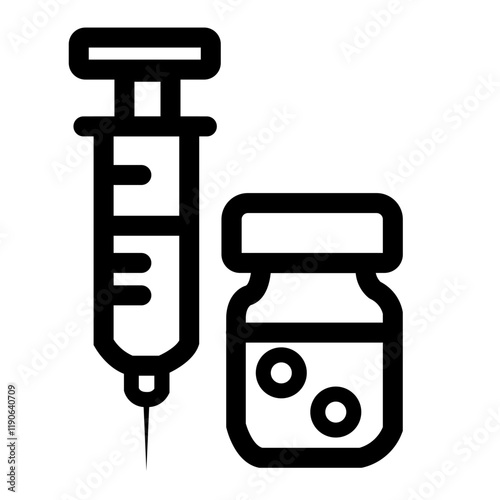  opioid concept line icon. Simple element illustration. opioid concept outline symbol design. Vaccine icon