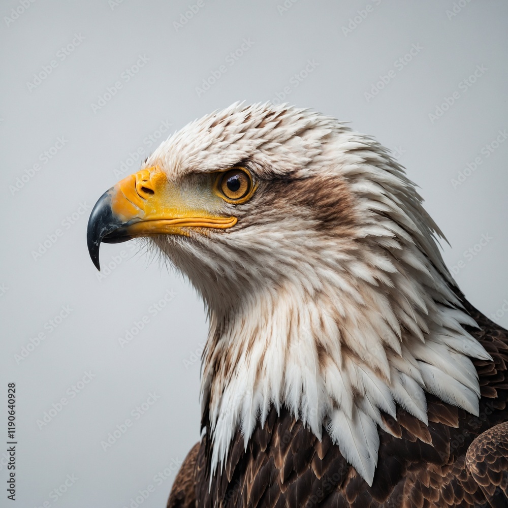 Obraz premium An eagle depicted in pixel art style, white background.