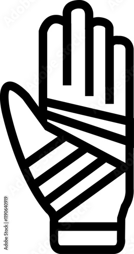 Wounded hand icon, bandaged hand, vector illustration