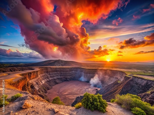 Majestic Halemaumau Crater, Volcanic Landscape, Hawaii Volcanoes National Park photo