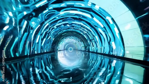 Wallpaper Mural Fast ride through a futuristic tunnel with lots of neon lights. Torontodigital.ca