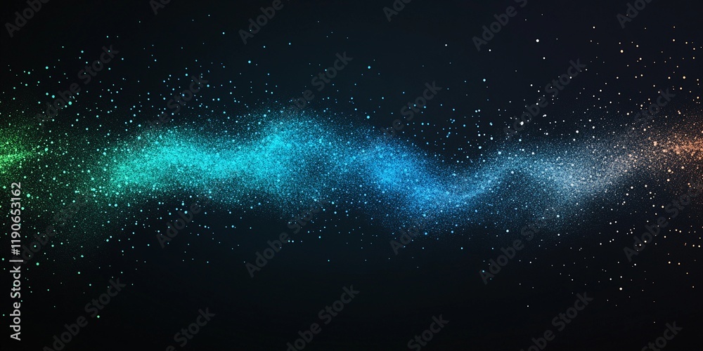 Obraz premium Abstract green and blue grainy texture blending on a black background, ideal for creative designs in a comic book style
