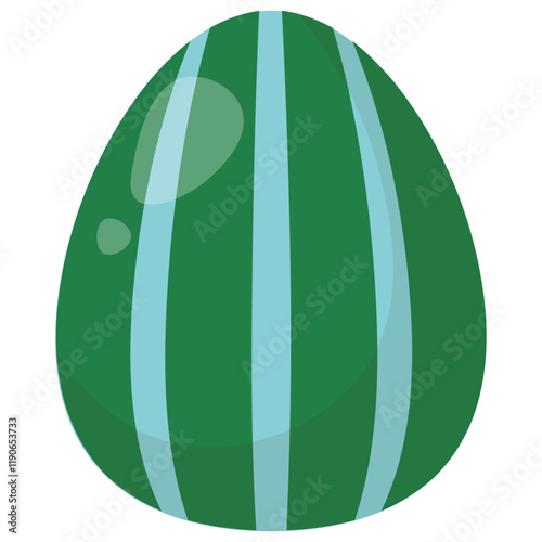 Easter egg with striped pattern, Holiday attribute for design of postcards, poster or banner