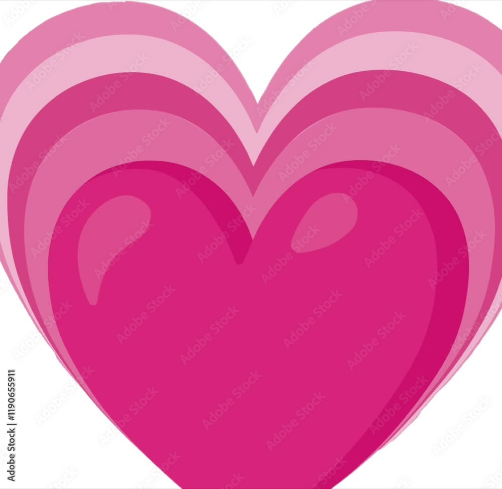 pink heart isolated on white background 