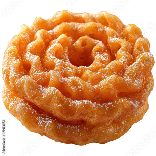 Sugar coated funnel cake isolated on transparent background photo