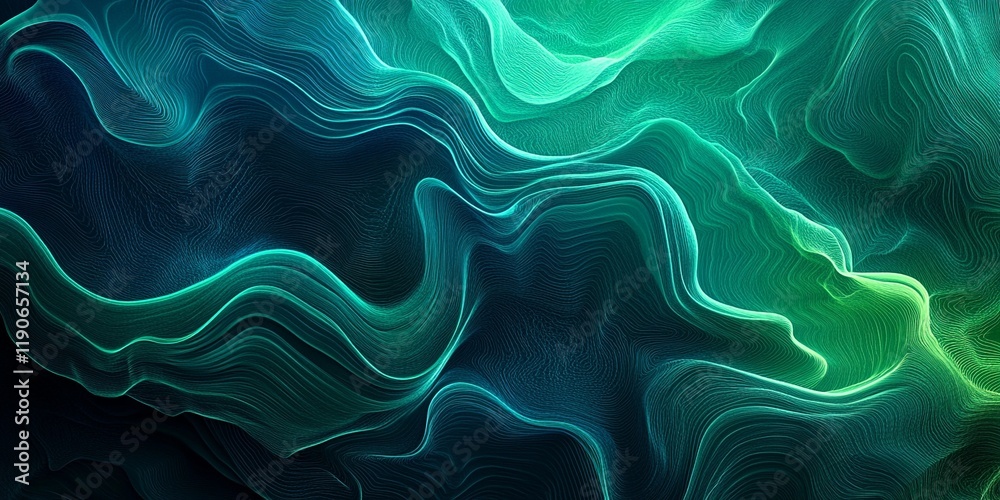 Obraz premium Abstract green and blue grainy texture blending on a black background, ideal for creative designs in a comic book style