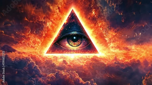 
The all-seeing eye, or radiant delta, is a Masonic symbol. The third eye shines in the sky. The eye of a god from heaven. All seeing eye