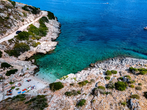 Kremidi Beach, on the coast of Zakynthos, Greece photo