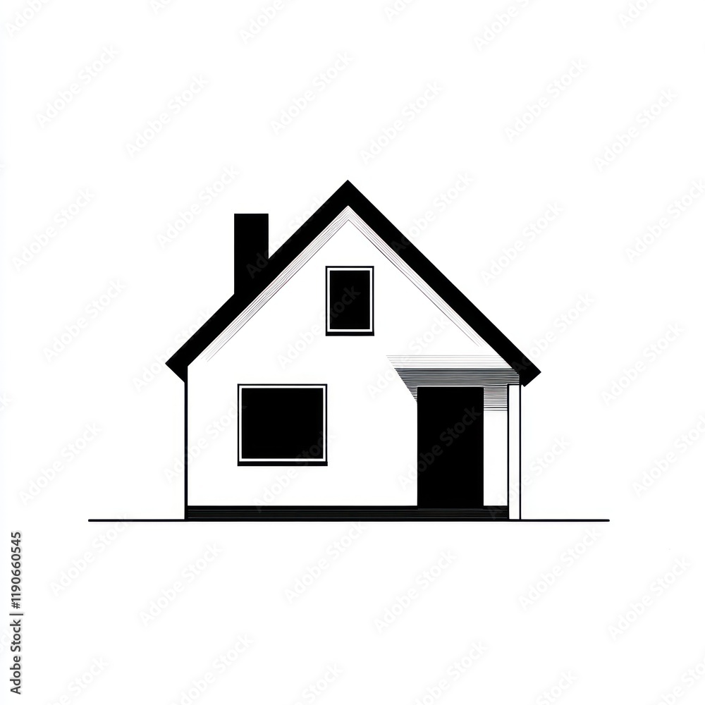 Simple house icon, white background, architectural design, home illustration, real estate Simple house icon, white background, architectural design, home illustration, real estate