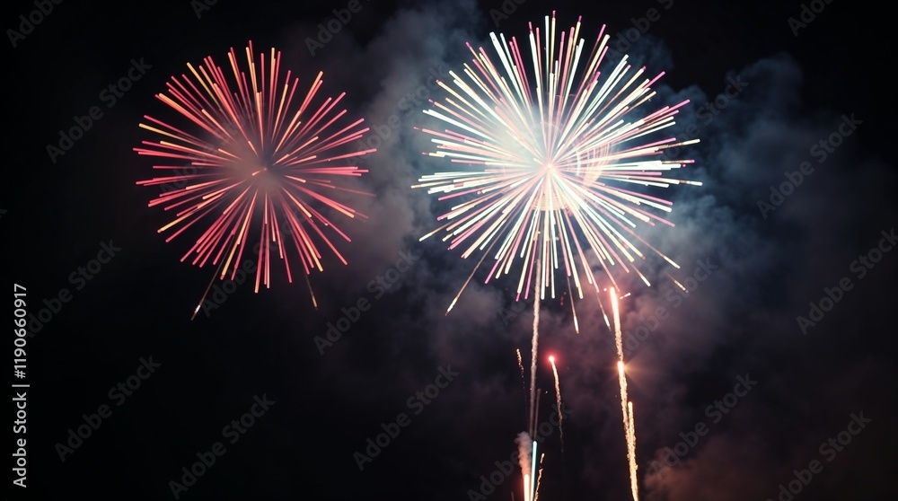Fireworks lighting up the sky on Australia Day Fireworks lighting up the sky on Australia Day