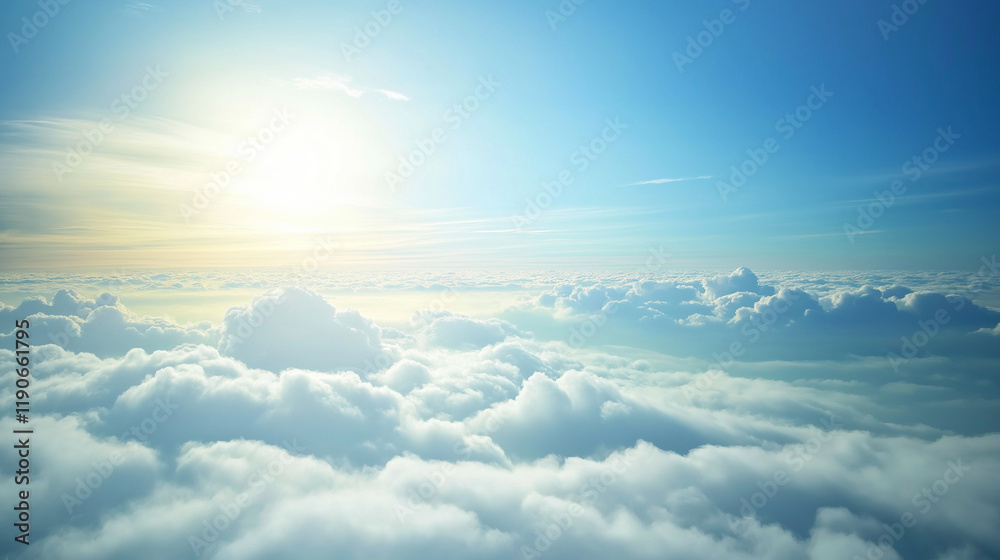Clear Blue Sky with Soft Clouds and Copy Space for Nature Backgrounds Clear Blue Sky with Soft Clouds and Copy Space for Nature Backgrounds