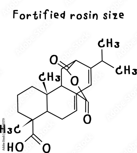 Fortified rosin size,chemical structure of Fortified rosin size illustration on transparency background