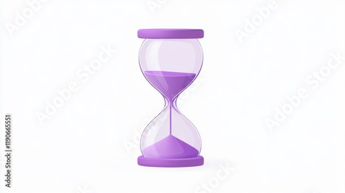Purple Hourglass Time Concept 3D Render - 3D Renderings