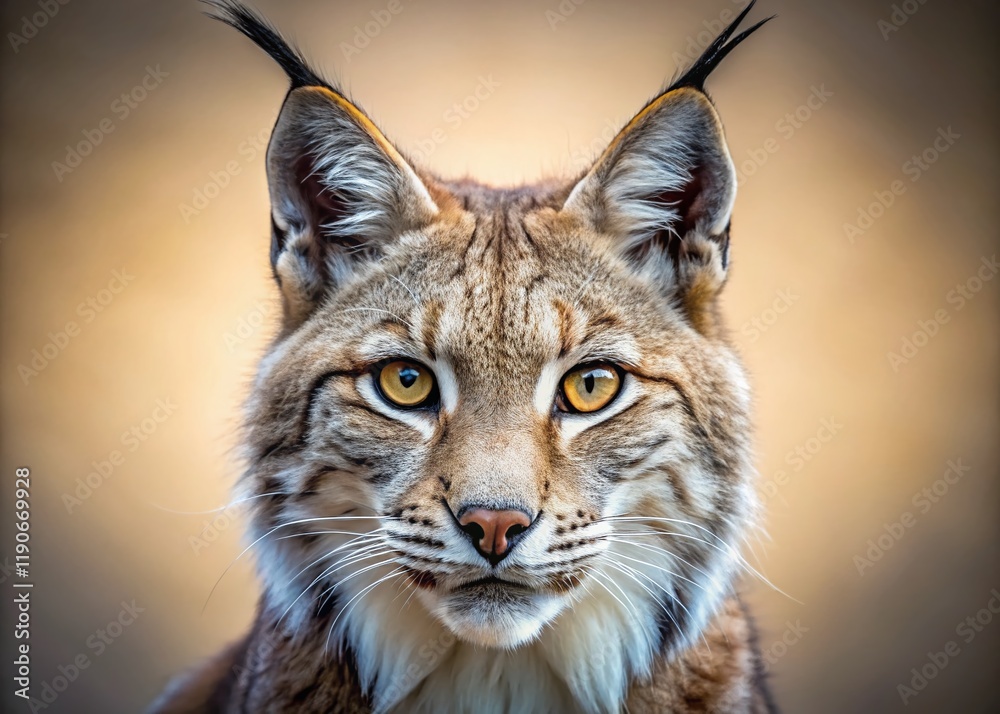Minimalist Close-Up Lynx Portrait: Wildcat Face Study Minimalist Close-Up Lynx Portrait: Wildcat Face Study