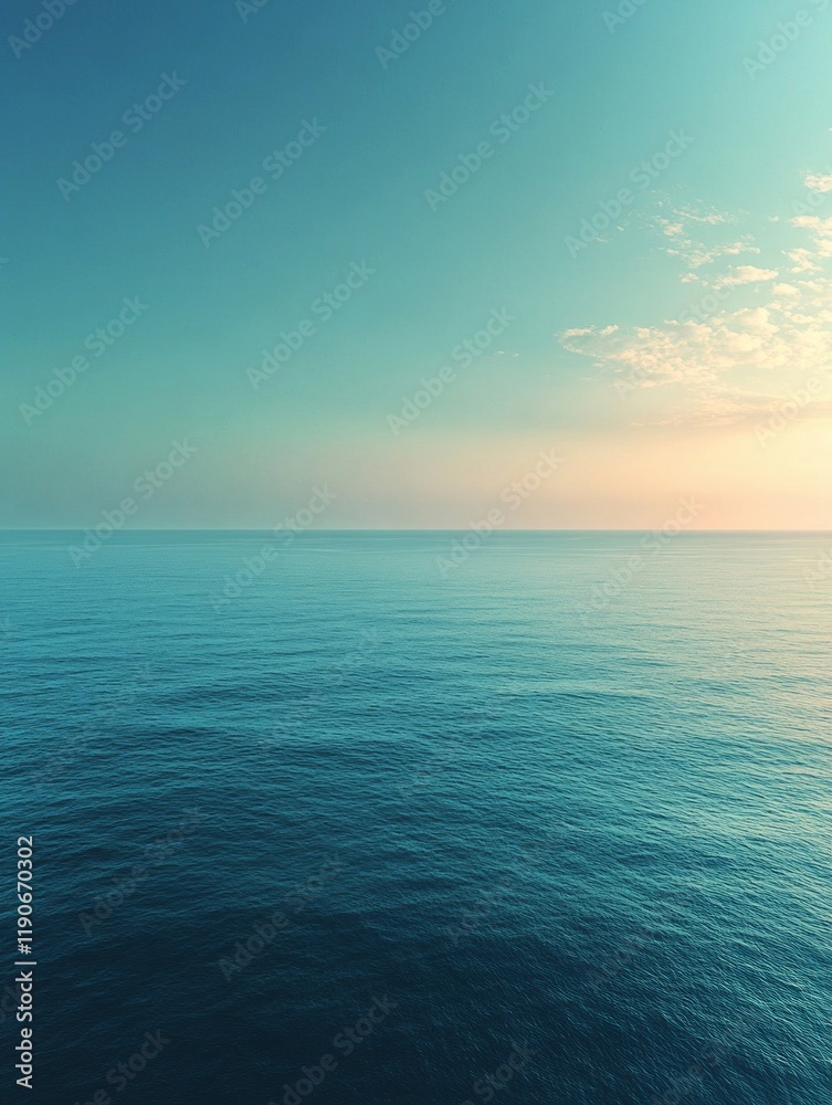 Fototapeta premium Calm ocean reflecting beautiful sunset colors during twilight