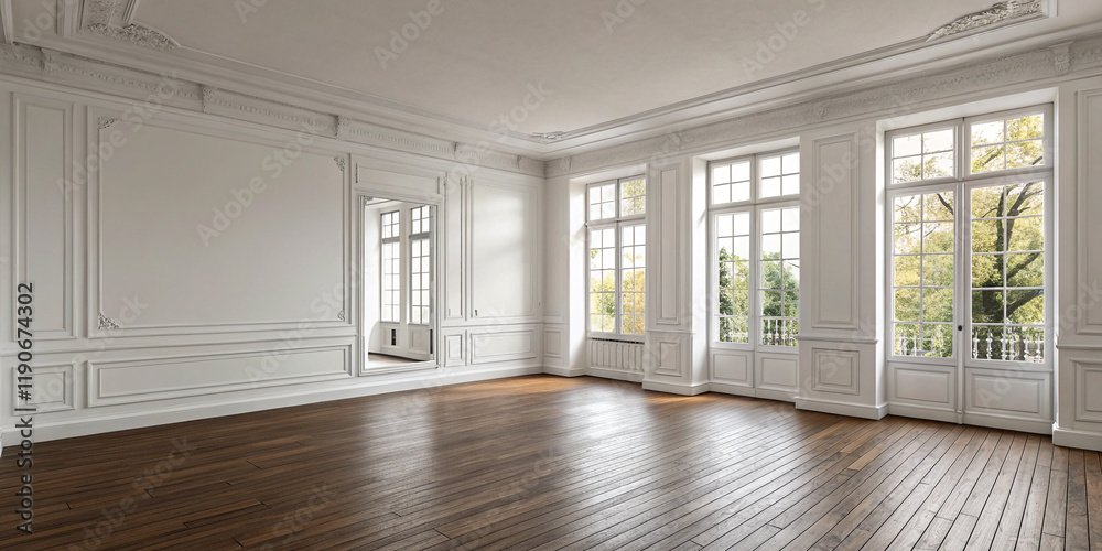 Minimalist 3D Rendered Empty Room Interior Serving as Background for Various Projects Minimalist 3D Rendered Empty Room Interior Serving as Background for Various Projects