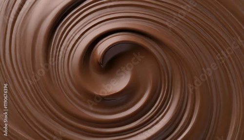 Smooth, swirling chocolate cream forming a mesmerizing vortex, a tempting treat,
