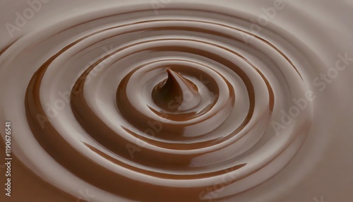 Smooth, swirling chocolate cream forming a mesmerizing vortex, a tempting treat,