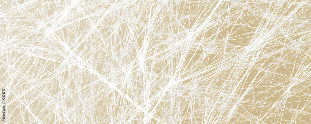 Fototapeta premium Clean and simple white background with light yellow and white lines of varying textures and sizes. The interlacing, hand-drawn style adds softness.