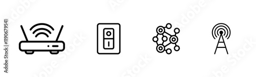 Networking and Connectivity Icons set
