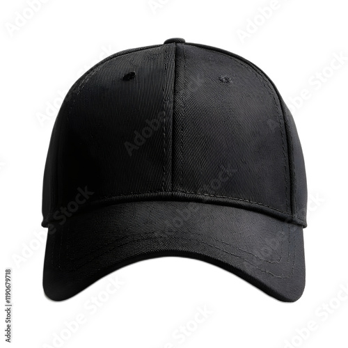 Sleek Black Baseball Cap with Minimalist Design for Fashion and Sports