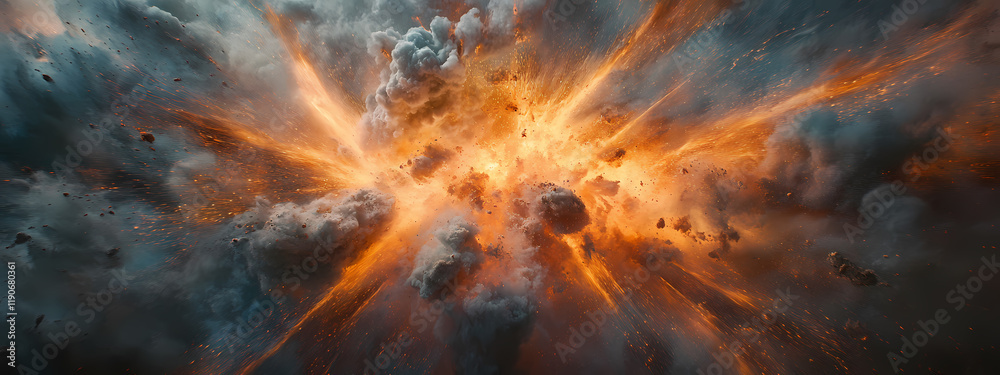 Fototapeta premium Energetic explosion of multicolored powders