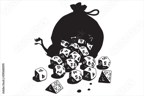 D20 dice seamless background, cartoon sci-fi game pattern, D20 dice vector, tabletop RPG seamless texture, fantasy game dice background, Dungeons and Dragons pattern, RPG dice seamless illustration, f