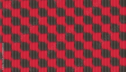 Red and Black Checkered Pattern: A captivating abstract image featuring a repeating pattern of red and black checkered squares, creating an optical illusion and a visually stimulating design.