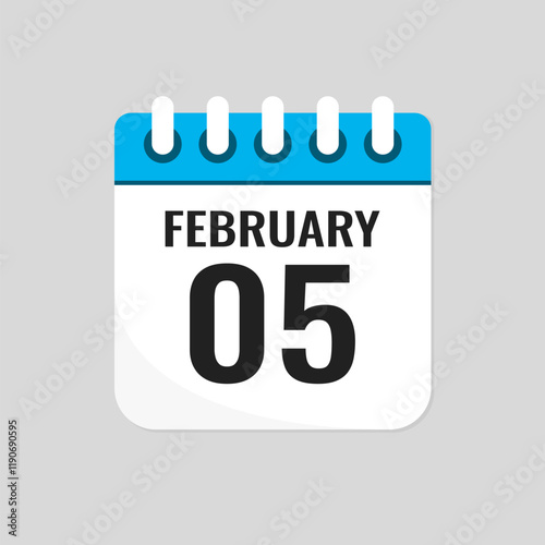 Icon page calendar day - 5 February