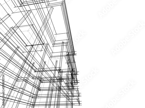 architectural drawing 3d vector illustration