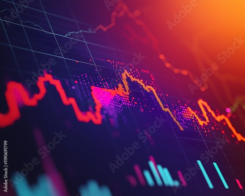 Colorful graph illustrating a sharp market decline.