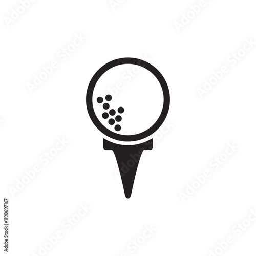 golf ball on tee icon 
