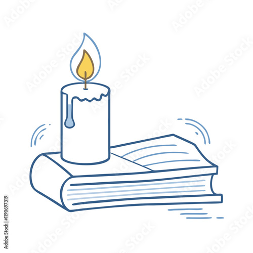 candle by a book vector icon, candle by a book vector illustration - simple illustration of candle by a book, perfect for logos candle by a book 