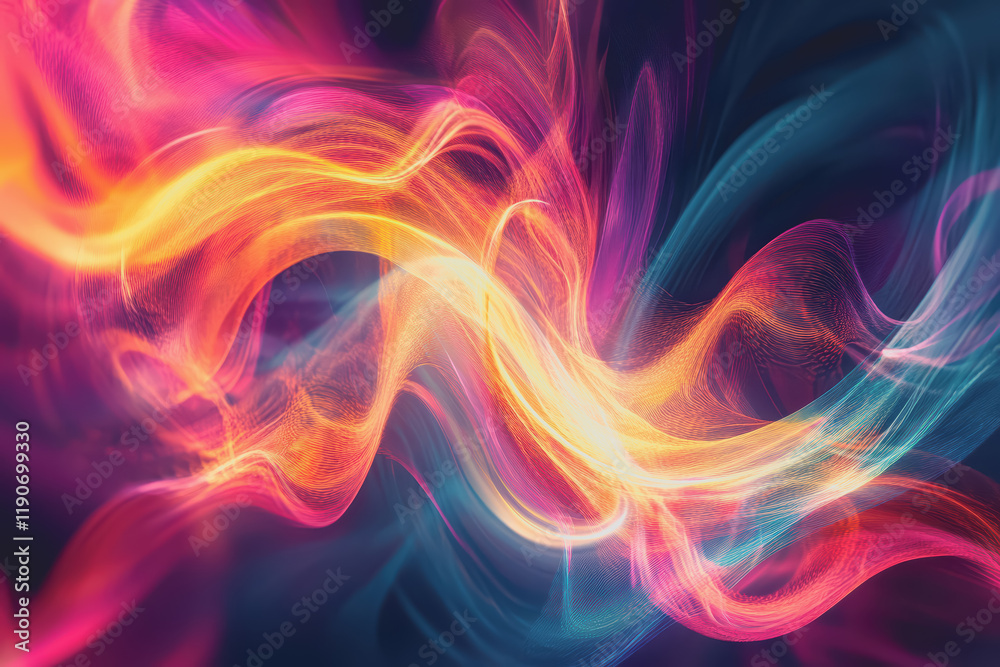 An abstract artistic piece with swirling patterns and neon colors represents the forex market energy An abstract artistic piece with swirling patterns and neon colors represents the forex market energy