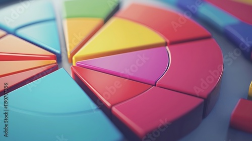 Colorful pie charts representing economic growth insights