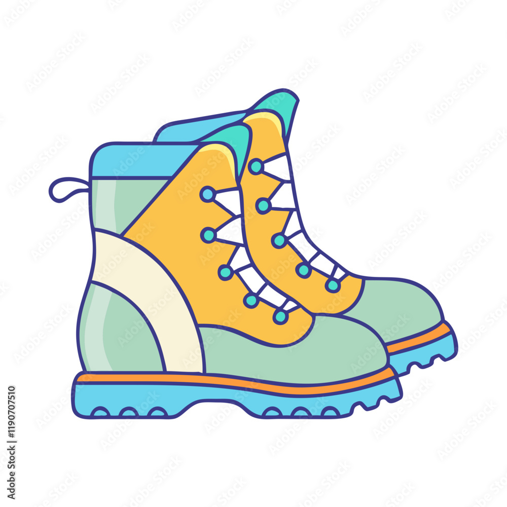 hiking boots vector icon, hiking boots vector illustration - simple illustration of hiking boots, perfect for logos hiking boots hiking boots vector icon, hiking boots vector illustration - simple illustration of hiking boots, perfect for logos hiking boots