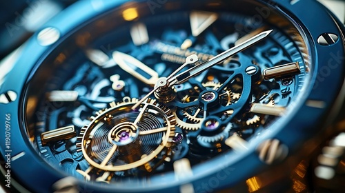 Wallpaper Mural Close-up of intricate mechanical watch movement with visible gears and escapement. Torontodigital.ca