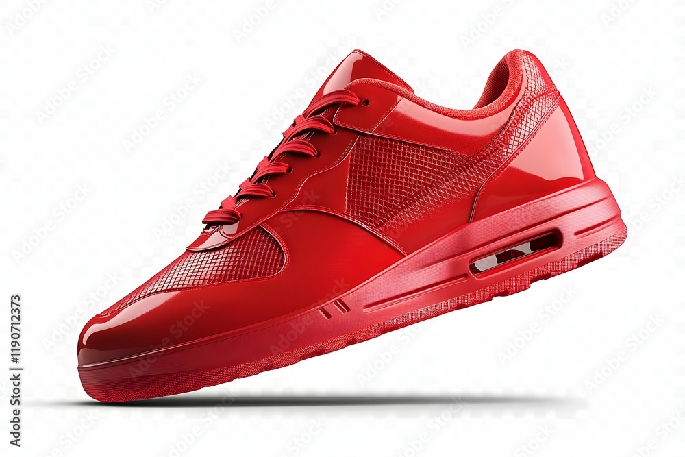 custom made wallpaper toronto digitalA red running sneaker isolated with shadow effects against a transparent background, showcasing its polished and modern design for maximum impact.