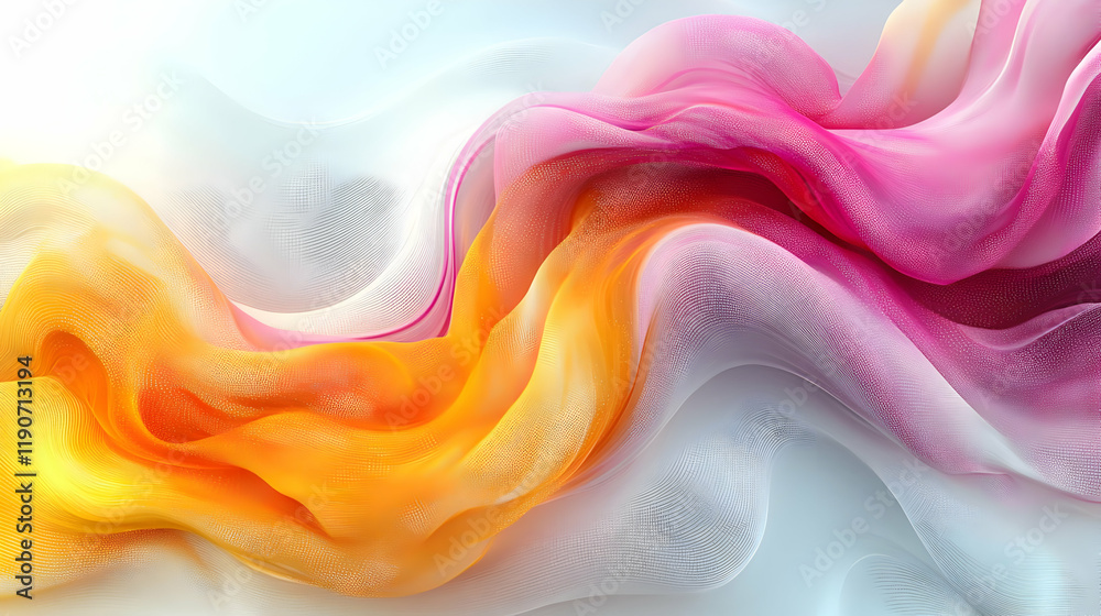 Fototapeta premium Abstract Colorful Wave Background Texture with Smooth Flowing Fabric Design